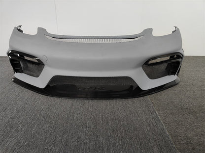 Semi Carbon Fiber GT4 RS Style Front Bumper Upgrade - Porsche 718 Cayman Boxster 2017+