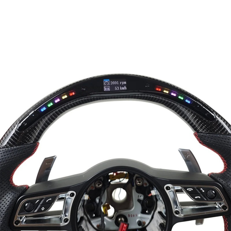 Custom Carbon Fiber LED Steering Wheel - Porsche 911 / 718 / Macan / Cayenne / Panamera / 918
