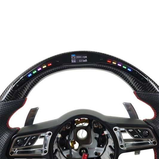 Custom Carbon Fiber LED Steering Wheel - Porsche 911 / 718 / Macan / Cayenne / Panamera / 918