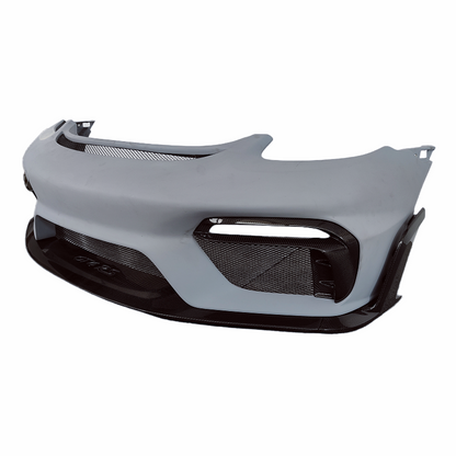 Semi Carbon Fiber GT4 RS Style Front Bumper Upgrade - Porsche 718 Cayman Boxster 2017+