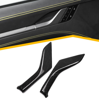 Carbon Fiber Interior Door Handle Cover Trims - Porsche 911 992 2020+