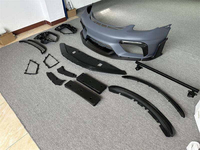 Semi Carbon Fiber GT4 RS Style Front Bumper Upgrade - Porsche 718 Cayman Boxster 2017+