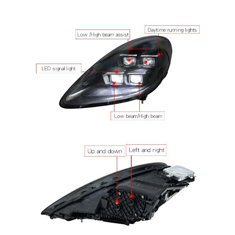 LED Matrix Style Headlight Replacement Upgrade - Porsche 718 Boxster / Cayman 982 2016-2023