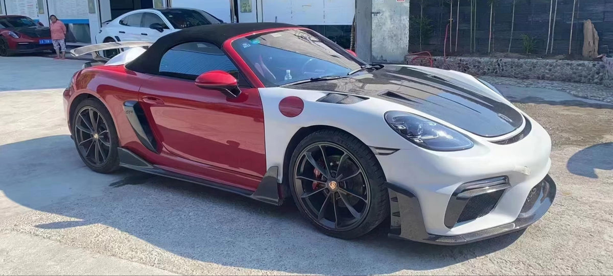 GT4 RS Style Fiberglass & Carbon Fiber Front Fender Replacements - Porsche 718 Boxster Cayman