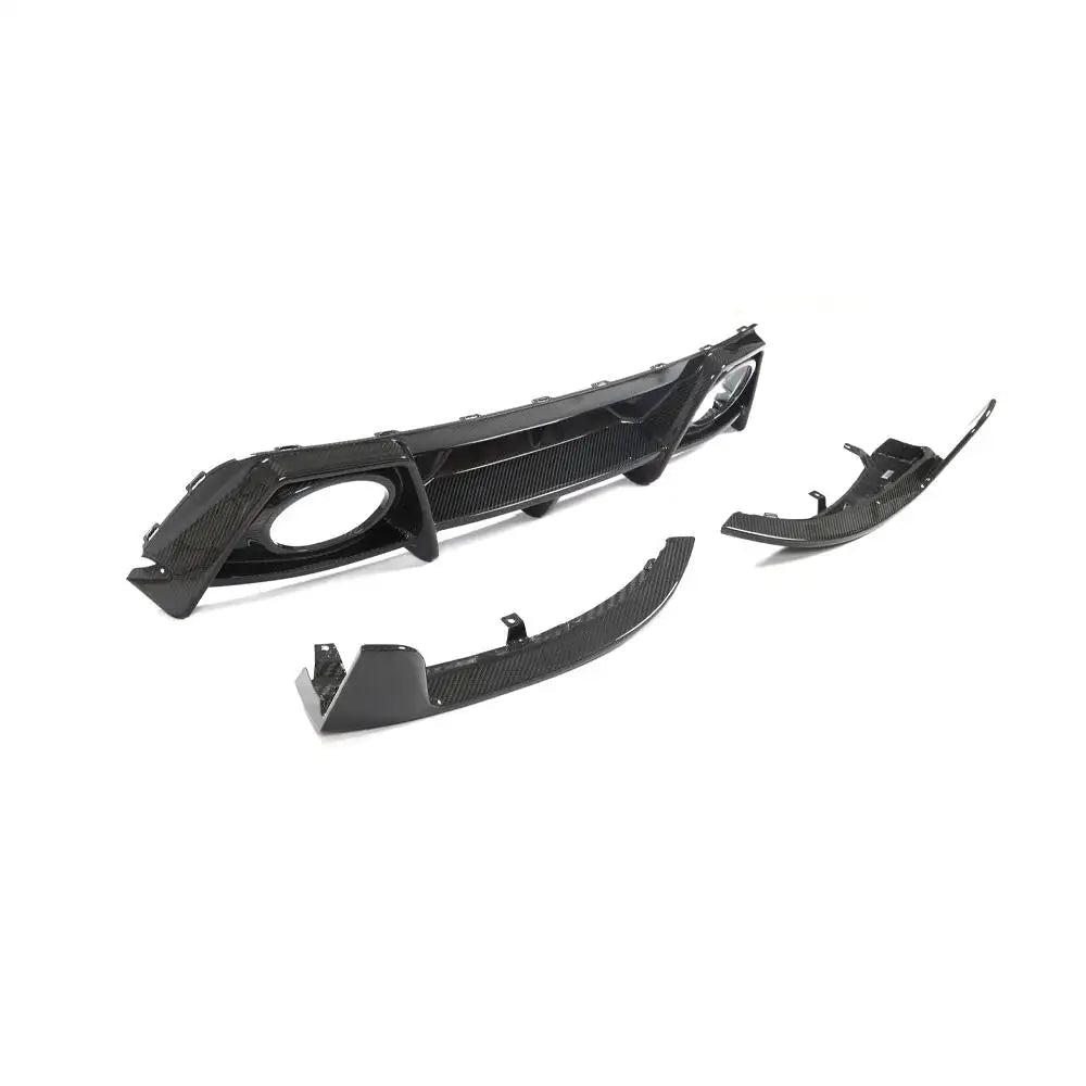 Prepreg Carbon Fiber Rear Diffuser with Side Canards - Porsche 911 992 Turbo S Coupe 2019-2021