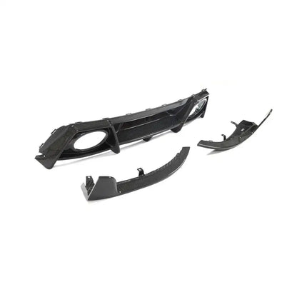 Prepreg Carbon Fiber Rear Diffuser with Side Canards - Porsche 911 992 Turbo S Coupe 2019-2021
