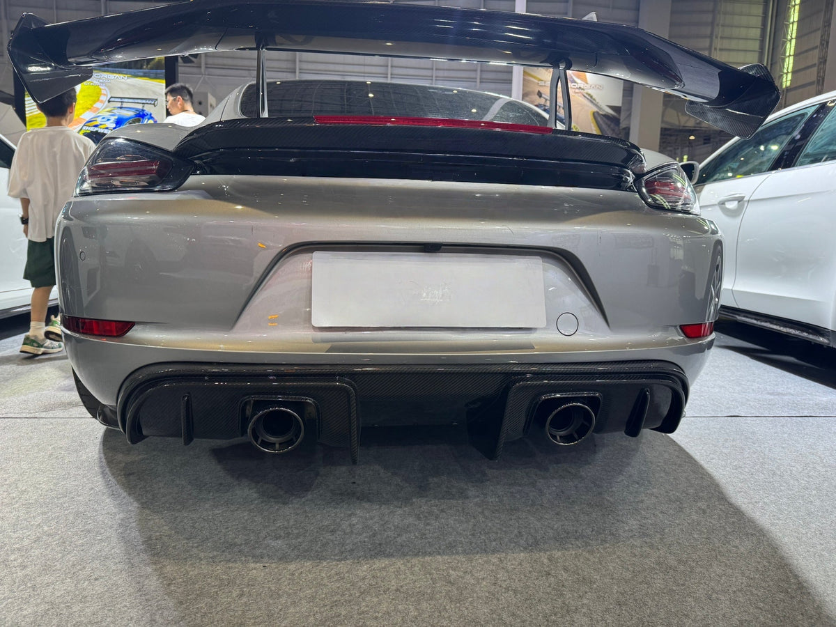 Prepreg Dry Carbon Fiber Rear Diffuser - Porsche 718 Cayman GT4 2020-2023