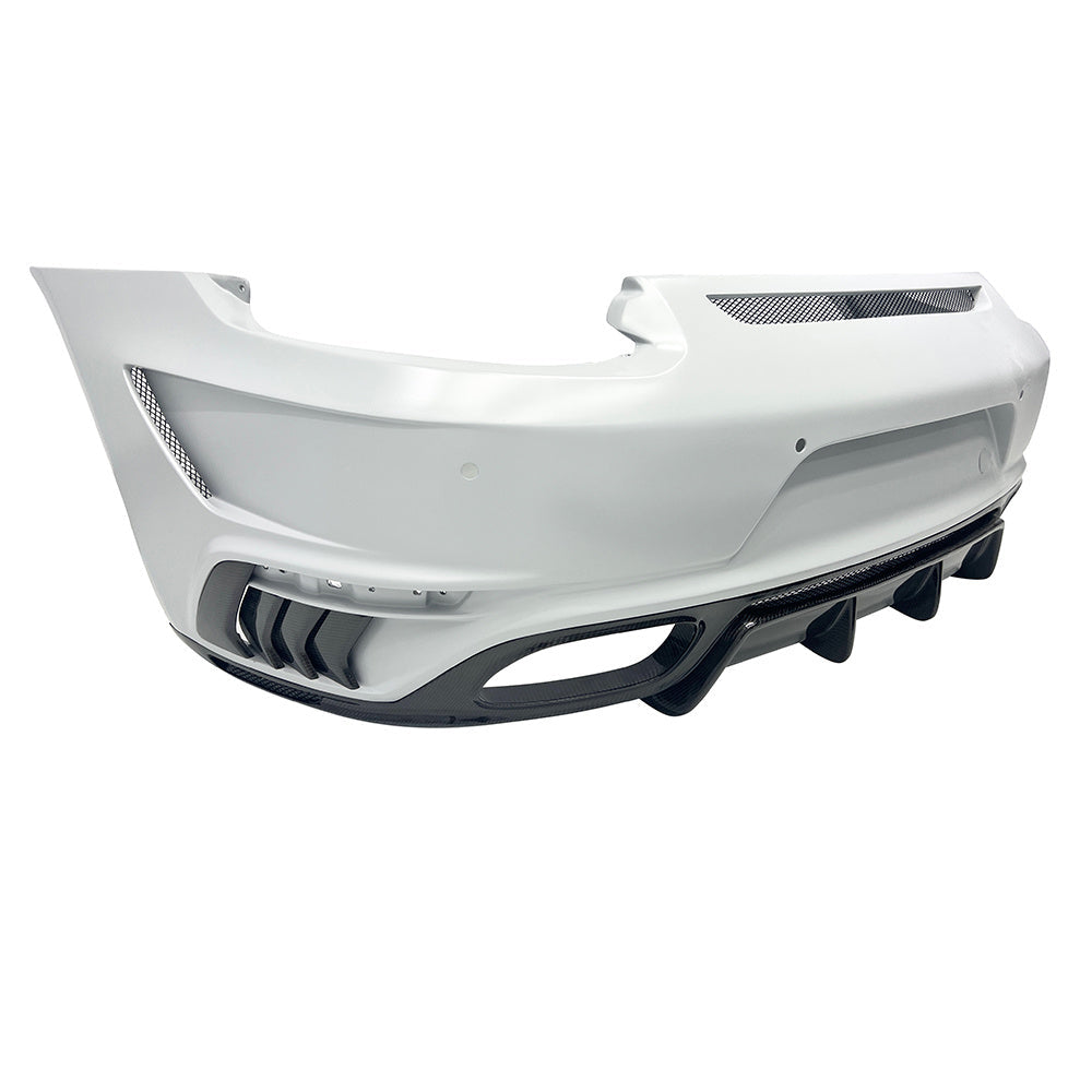 TC Style Rear Bumper with Carbon Fiber Diffuser - Porsche 911 991.1 / 991.2 Carrera 2012-2019