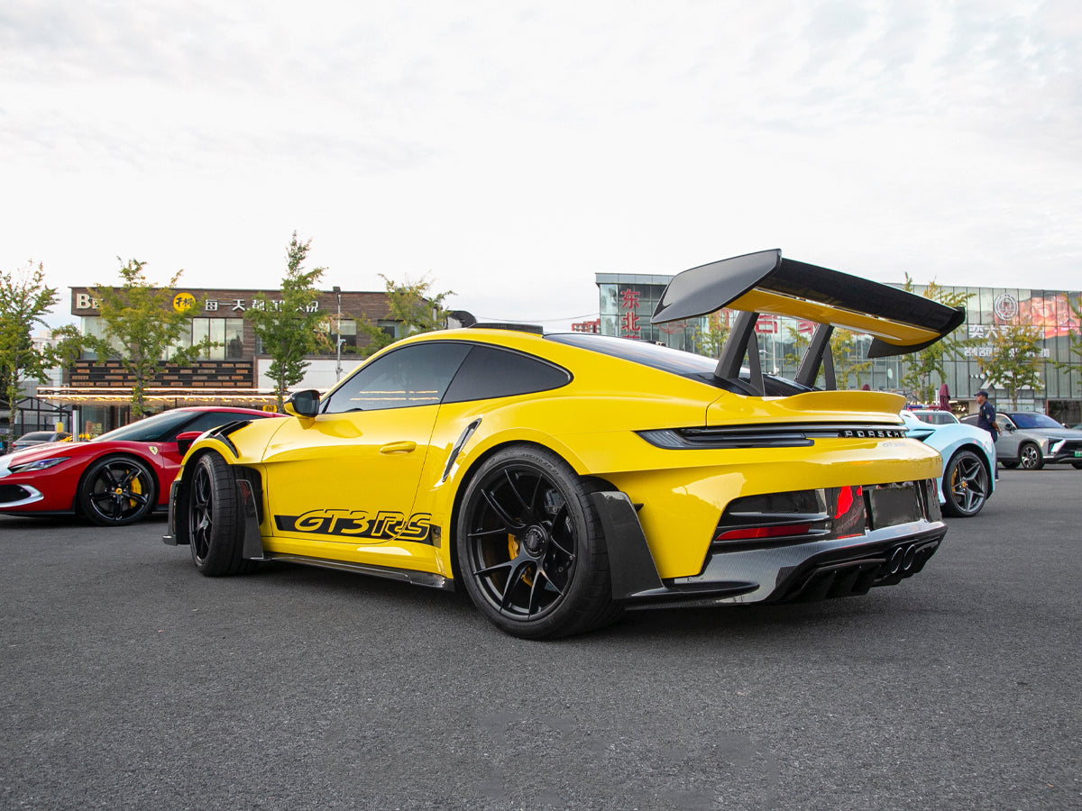 Dry Carbon Fiber Rear Wing Side Cover Blades - Porsche 911 992 GT3 RS 2023+