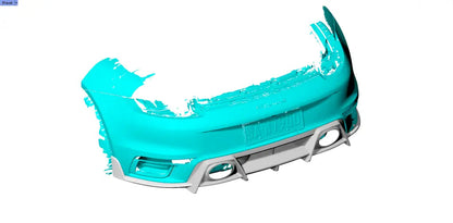 Prepreg Carbon Fiber Rear Diffuser with Side Canards - Porsche 911 992 Turbo S Coupe 2019-2021
