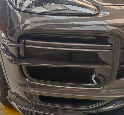 Paktechz Dry Carbon Fiber Front Bumper Canards - Porsche Cayenne Coupe Turbo 9YA (2018-2024)