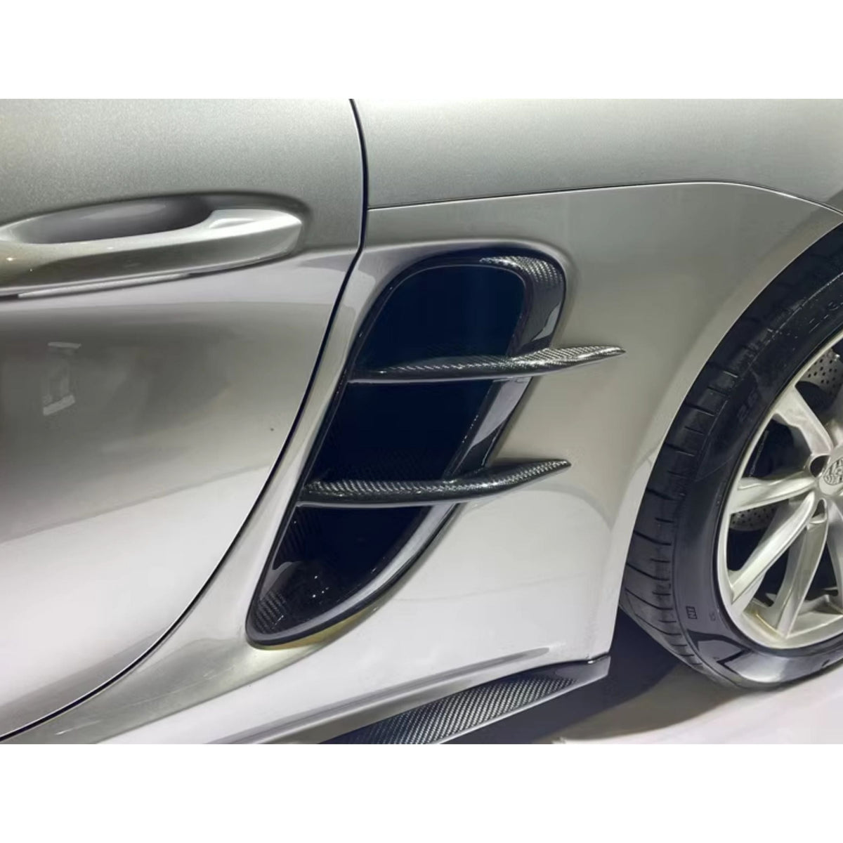 Carbon Fiber Side Air Vent Trim V2 - Porsche 981 Cayman / Boxster 2013-2016