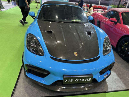 Semi Carbon Fiber GT4 RS Style Front Bumper Upgrade - Porsche 718 Cayman Boxster 2017+
