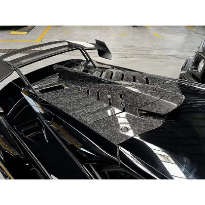 Carbon Fiber STO Style Rear Engine Hood Bonnet Cover Replacement - Lamborghini Huracan LP580/LP610/EVO