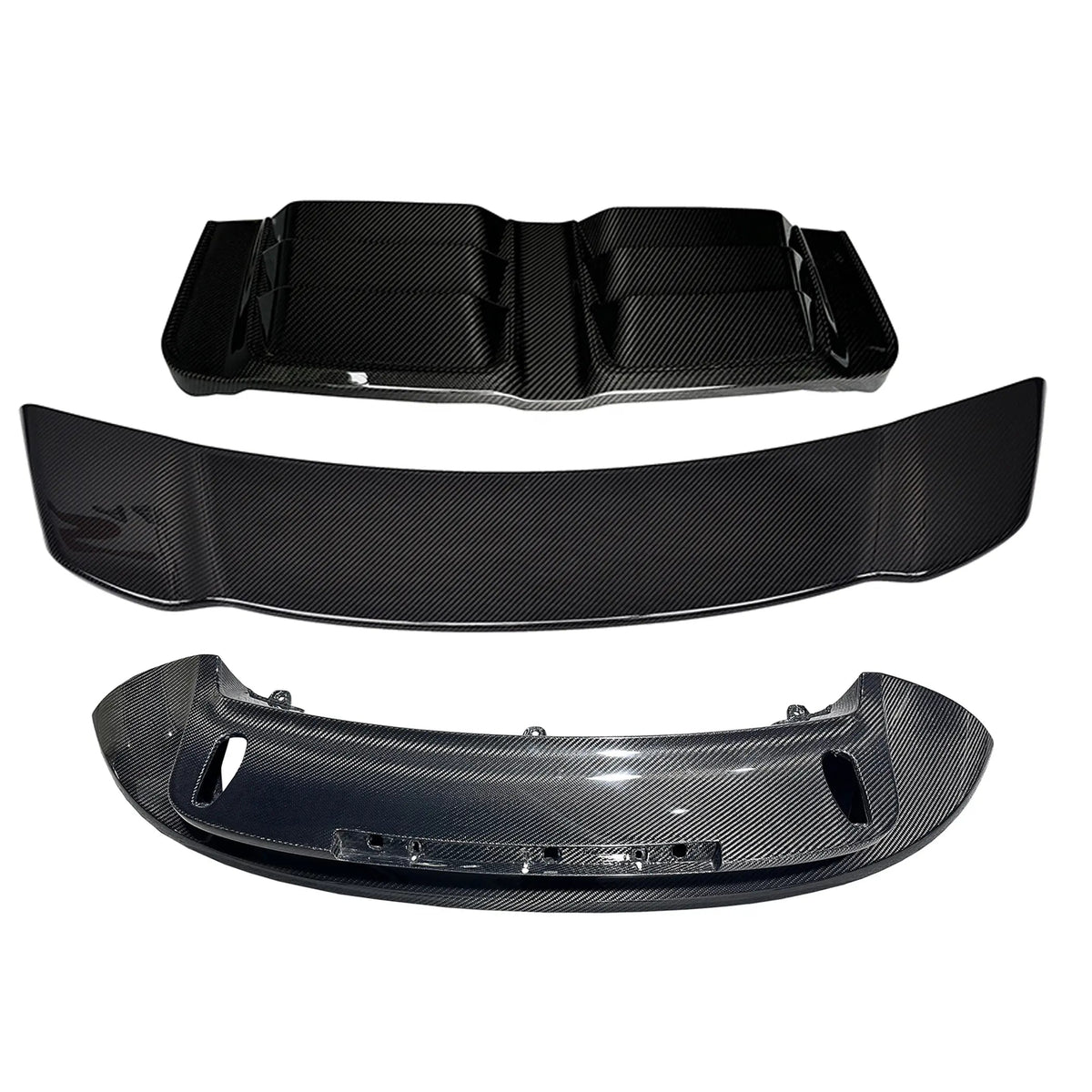 Prepreg Carbon Fiber Ducktail Rear Spoiler & Engine Cover Kit - Porsche 911 992 Turbo S