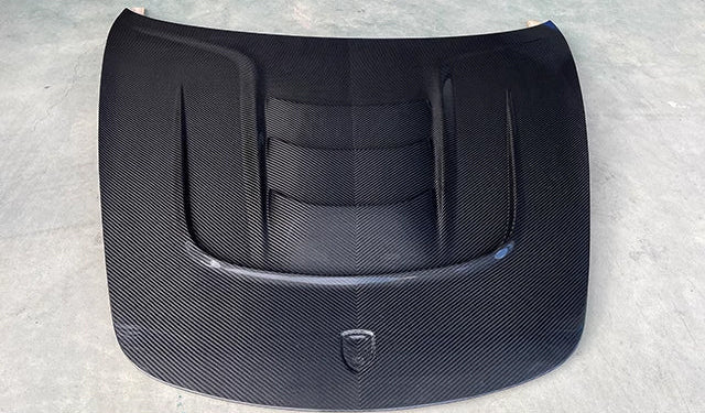 TK Style Carbon Fiber Front Bonnet Hood - Porsche 718 Cayman Boxster 2017-2024