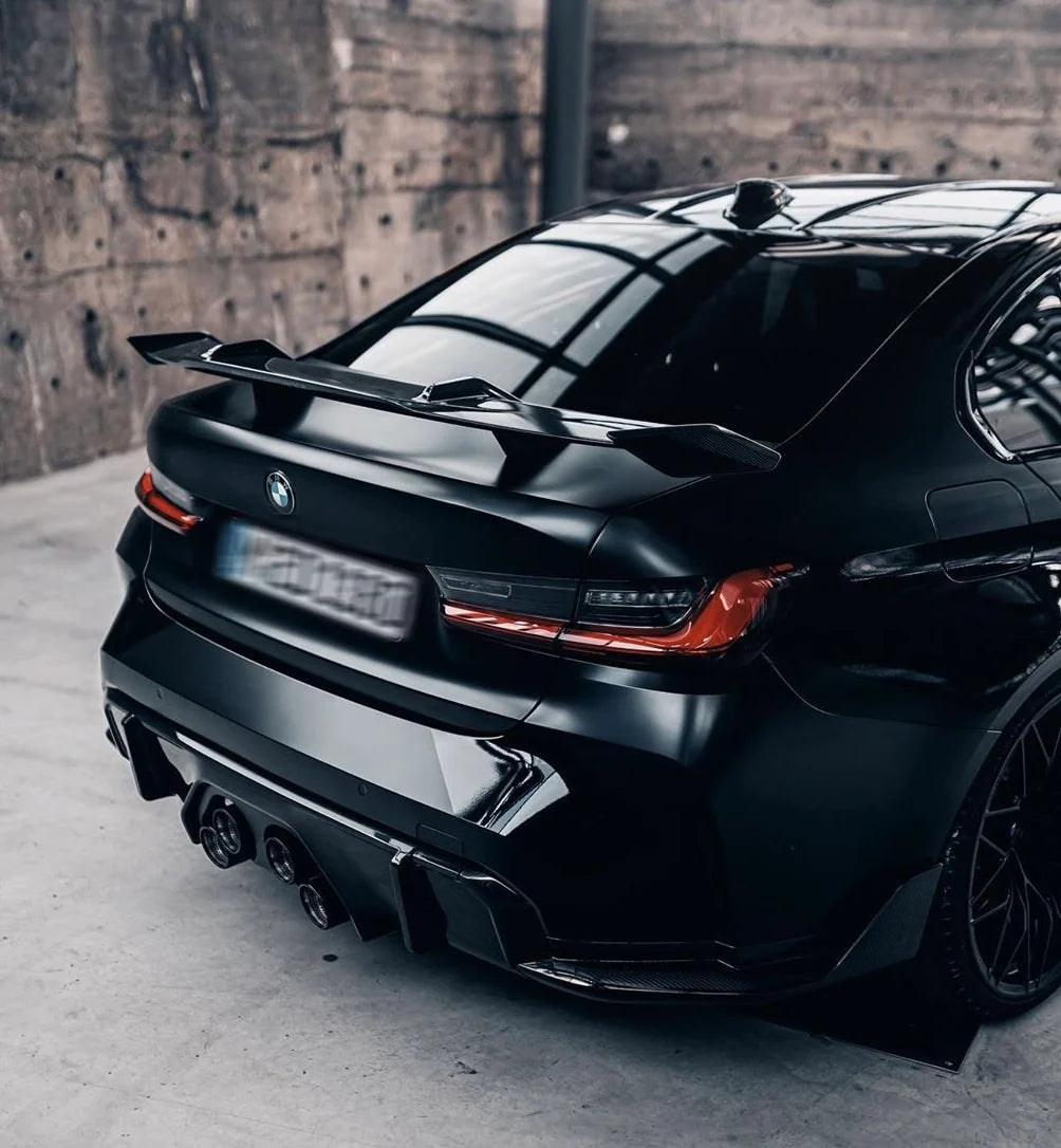 MP Style Carbon Fiber Flow-Through Rear Spoiler Wing – BMW G80 M3 & G82/G83 M4 (2020+)