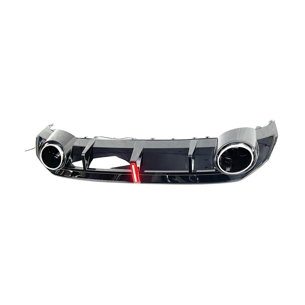Black Rear Diffuser RS3 Style Gloss Black Rear Diffuser with Exhaust Tip - Audi S3 / A3 ...