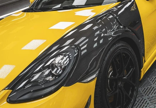 RS V2 Style Carbon Fiber Front Fender Set - Porsche 718 Cayman Boxster 2017-2024