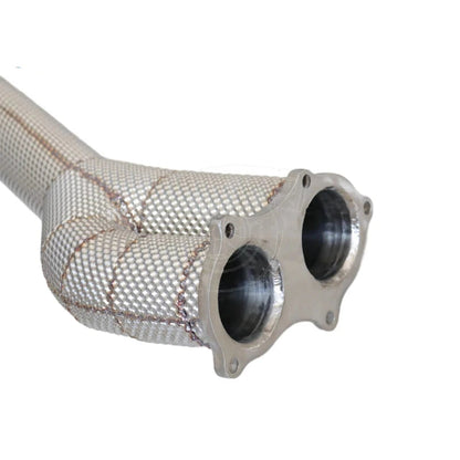 Performance Race High-Flow Catted Downpipes w/ Heatshield - Porsche 718 GT4 GTS 4.0 Spyder 2020-2024