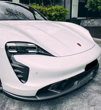TH Style Carbon Fiber Front Lip - Porsche Taycan 2019-2023