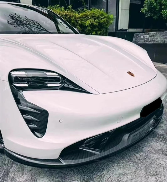 TH Style Carbon Fiber Front Lip - Porsche Taycan 2019-2023