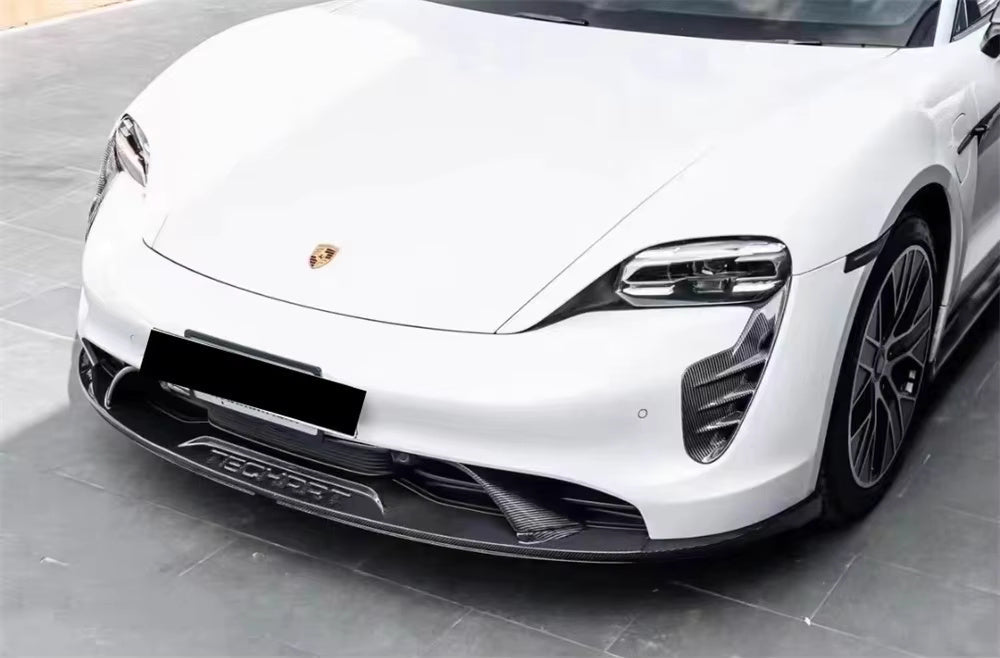 TH Style Carbon Fiber Front Lip - Porsche Taycan 2019-2023