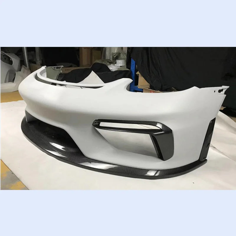 GT4 Style Carbon Fiber Front Bumper Splitter Lip - Porsche 718 Cayman Boxster 2017-2024