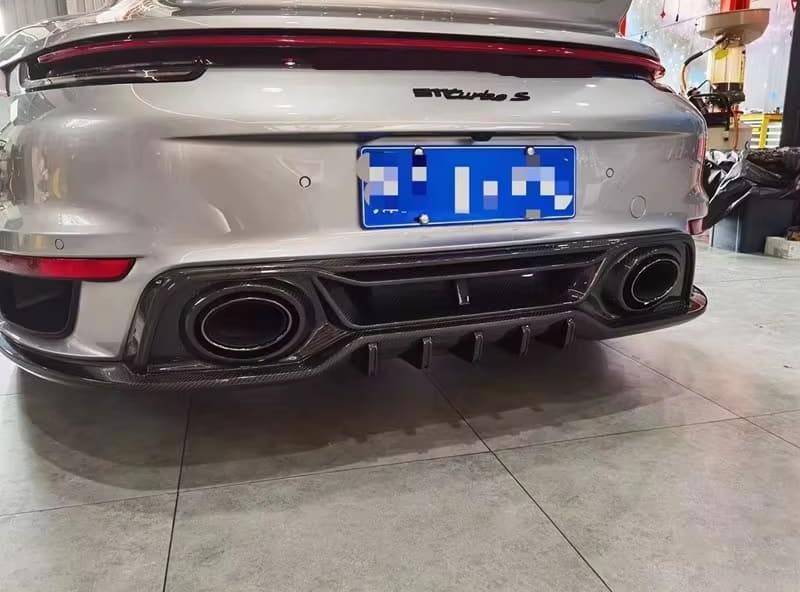 Dry Carbon Fiber T Style Rear Diffuser - Porsche 911 992.1 Turbo S 2021-2024