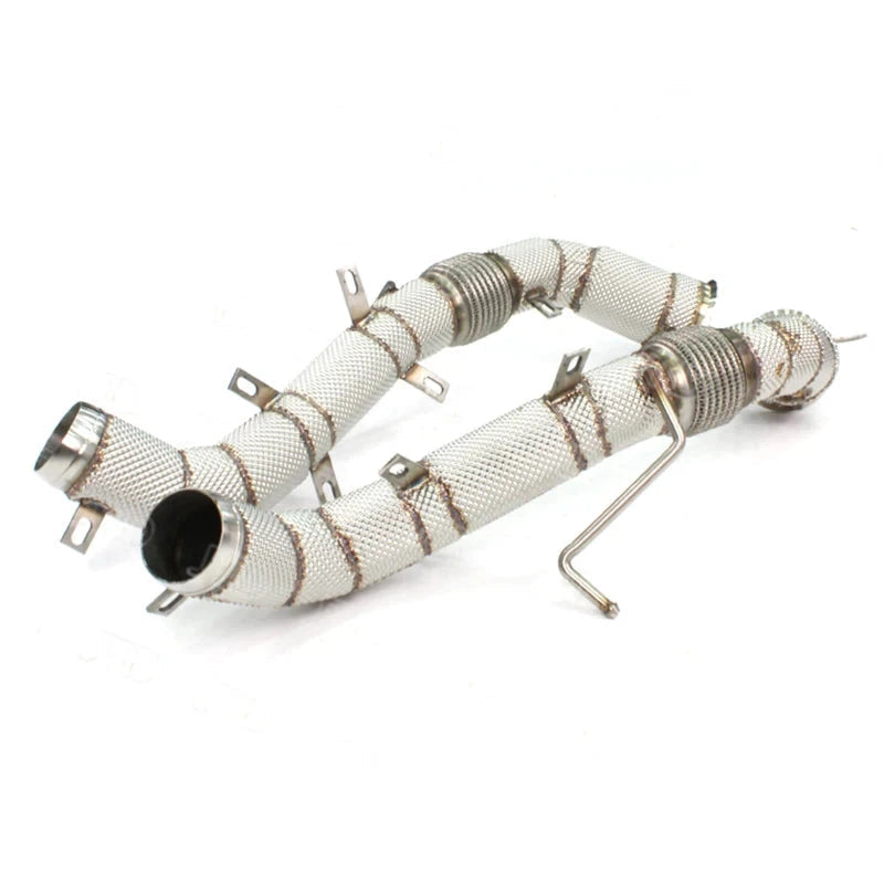 High Performance Catless Race Downpipes with Heat Shield - McLaren 570S / 570GT / 600LT / 675LT