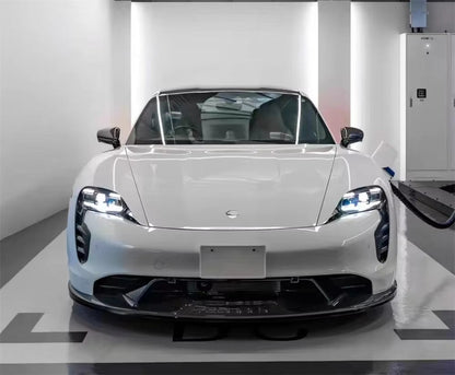 TH Style Carbon Fiber Front Lip - Porsche Taycan 2019-2023