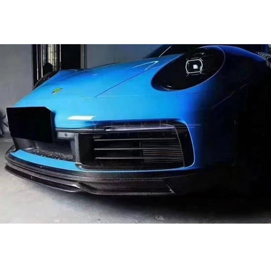 T Style Carbon Fiber Front Lip Splitter - Porsche 911 992 Carrera 2019+