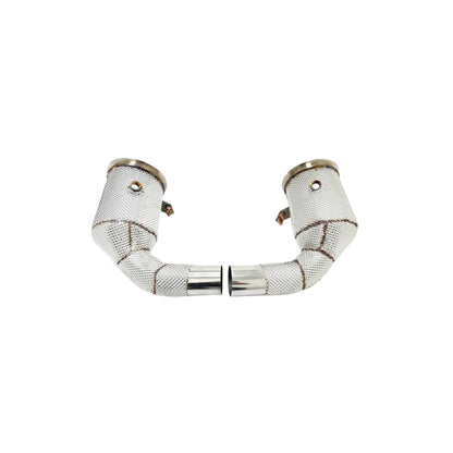 High Flow Catless Downpipes w/ Heat Shield - Porsche 911 992 Carrera 3.0T 2019-2024