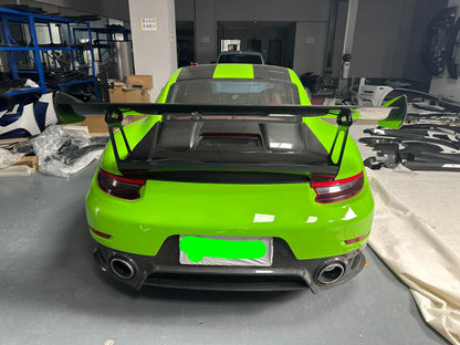 GT2RS Style Dry Carbon Fiber Rear Wing w/ Carbon Fiber Trunk - Porsche 911 991.2 Carrera / S / 4S 2016-2019