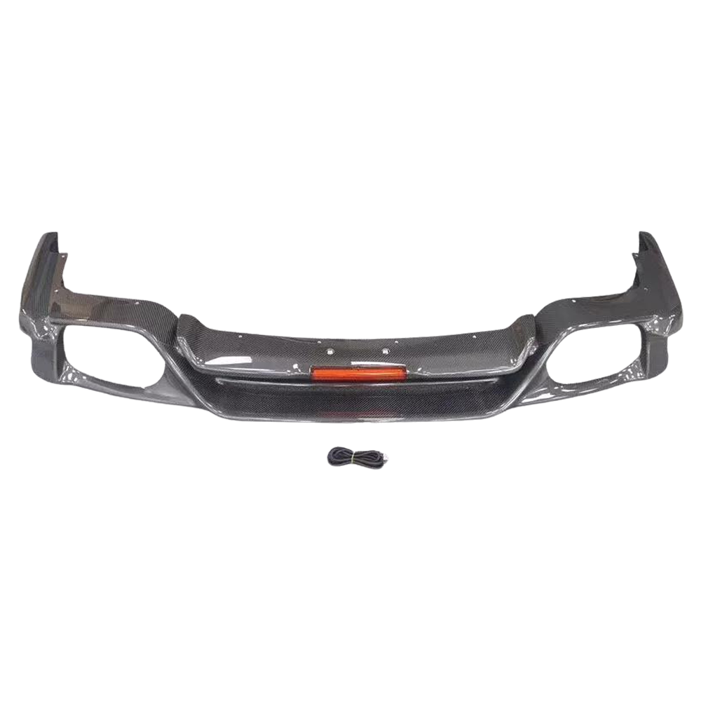 Carbon Fiber Rear Diffuser with LED Strip for GTR 09-15