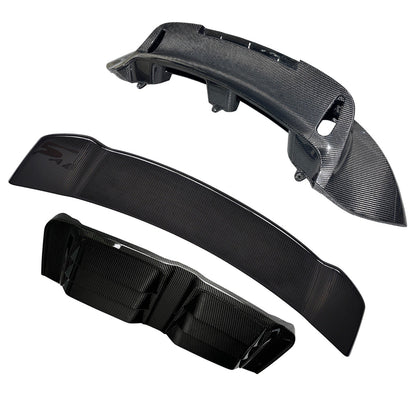 Prepreg Carbon Fiber Ducktail Rear Spoiler & Engine Cover Kit - Porsche 911 992 Turbo S