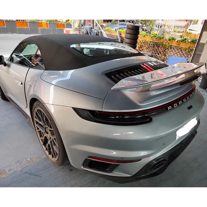 Carbon Fiber Turbo S Style Rear Wing w/ Base - Porsche 911 992 Carrera Cabriolet 2020-2024