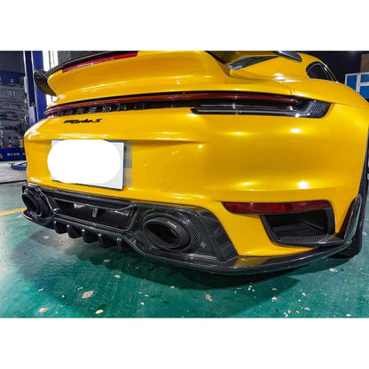 Dry Carbon Fiber T Style Rear Diffuser - Porsche 911 992.1 Turbo S 2021-2024