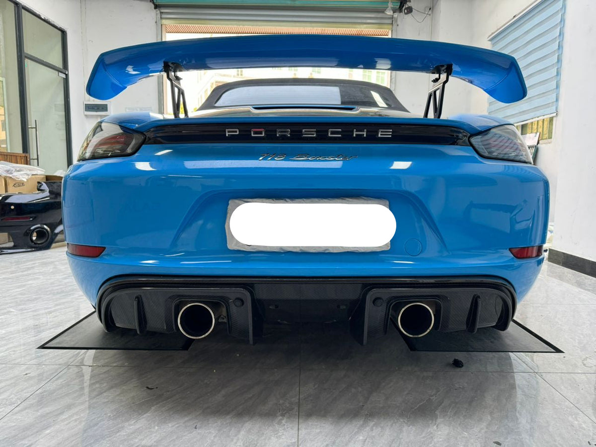 GT4 Style Conversion Carbon Fiber Rear Diffuser - Porsche 718 Boxster / Cayman 2017-2021