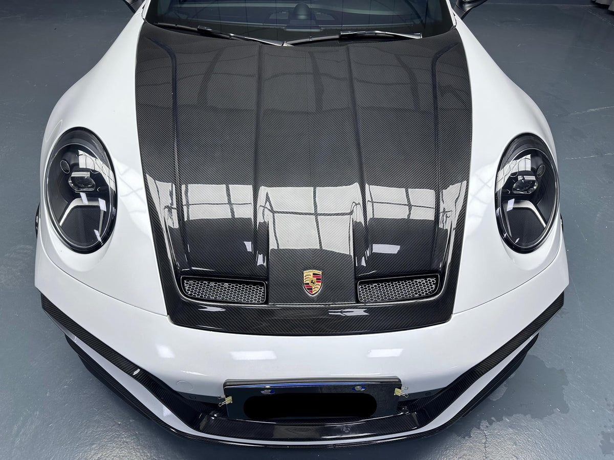 Prepreg Carbon Fiber TEC Style Front Hood Bonnet - Porsche 911 992 Carrera 2020-2024