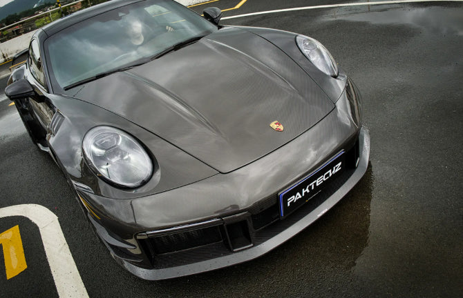 Paktechz Dry Carbon Fiber Front Bumper - Porsche 911 992 Turbo S 2021+