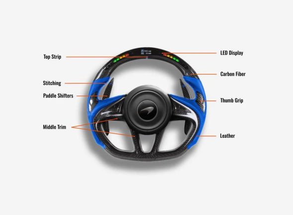Full Custom Carbon Fiber Steering Wheel - McLaren 720S / 765LT / GT