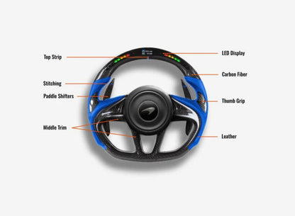 Full Custom Carbon Fiber Steering Wheel - McLaren 720S / 765LT / GT