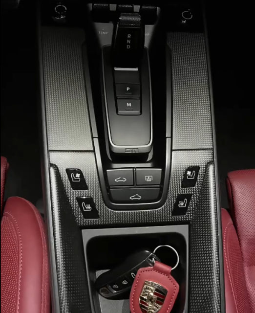 Dry Carbon Fiber Center Console Gear Shift Surround Cover - Porsche 911 992 Carrera / Turbo / Targa / GTS / GT3 / GT3 RS / Dakar 2020-2024