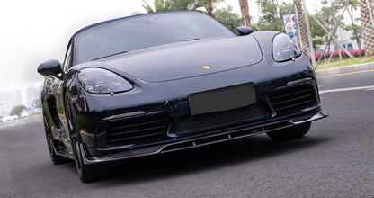 Dry Carbon Fiber Front Splitter Lip - Porsche 718 Cayman Boxster 982 2016-2023