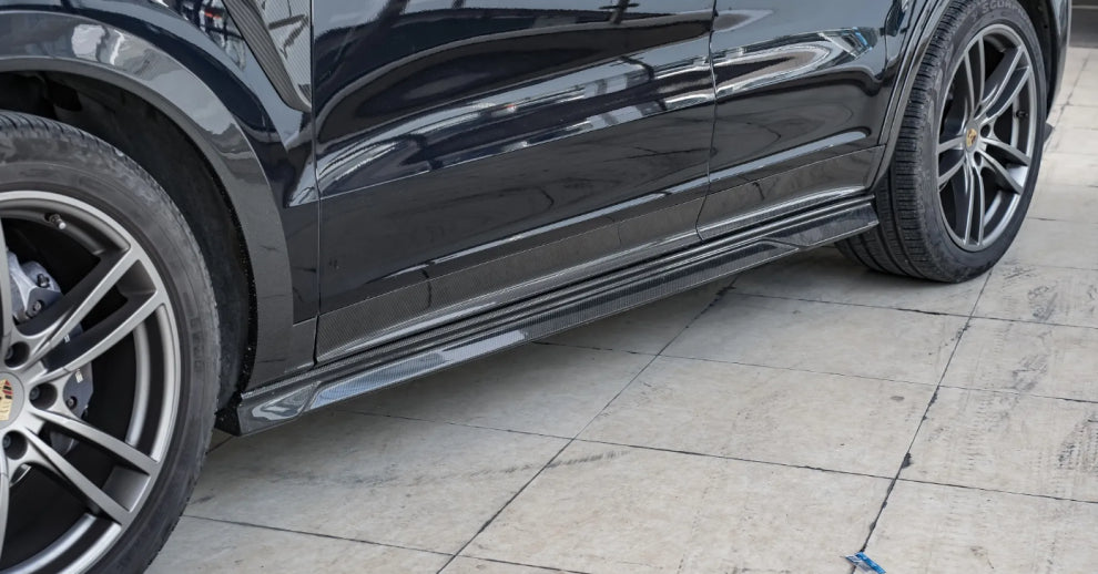 Paktechz Dry Carbon Fiber Lower Door Guard Molding Trims - Porsche Cayenne Coupe