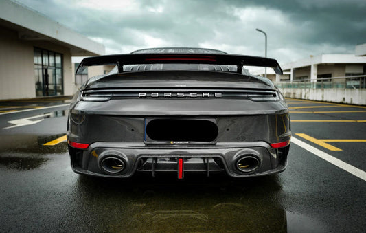 Dry Carbon Fiber Rear Bumper with Integrated Diffuser - Porsche 911 992 Turbo S 2021-2024