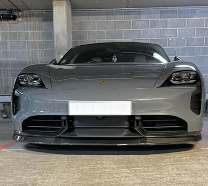Carbon Fiber Front Lip Splitter - Porsche Taycan Turbo / Turbo S 2019-2023
