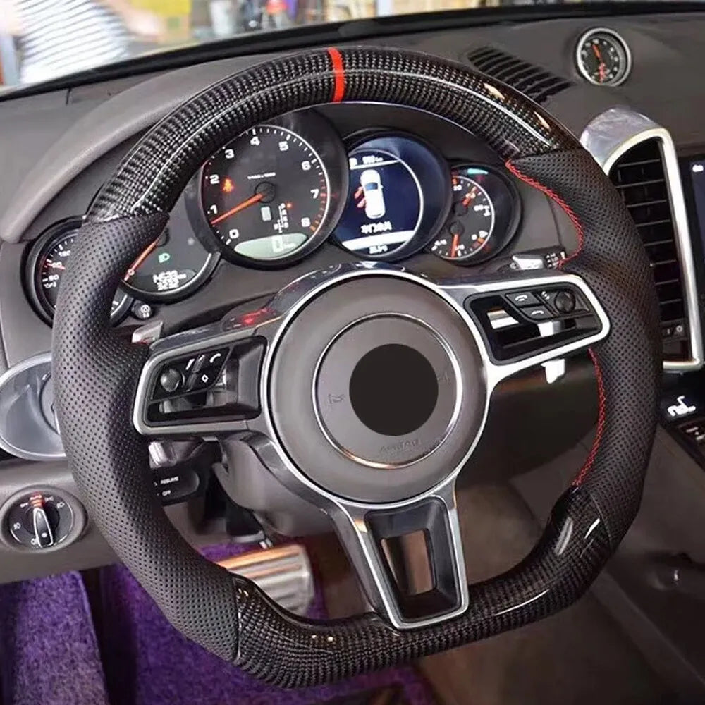 Carbon Fiber Heated Steering Wheel - Porsche 911 / 718 Boxster Cayman / Macan S 2015-2020
