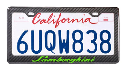 Lamborghini - Green Carbon Fiber License Plate Frame
